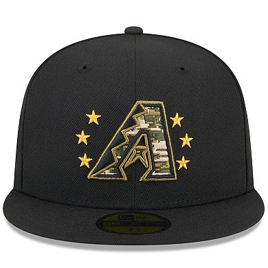 Men's New Era  Black Arizona Diamondbacks 2024 Armed Forces Day On-Field 59FIFTY Fitted Hat