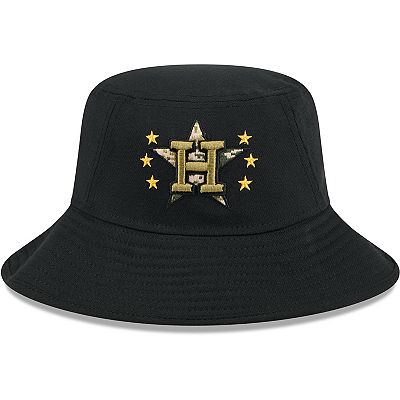 Men's New Era Black Houston Astros 2024 Armed Forces Day Bucket Hat