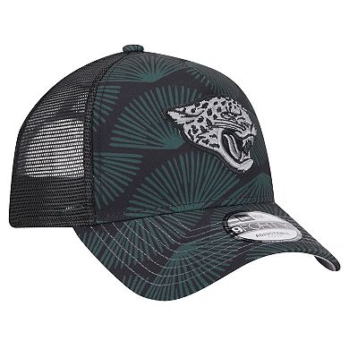 Men's New Era Black Jacksonville Jaguars Agave Trucker 9FORTY Adjustable Hat