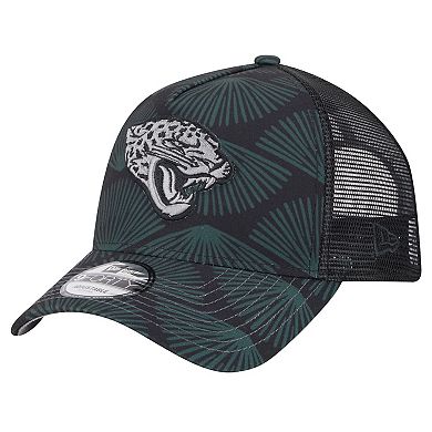 Men's New Era Black Jacksonville Jaguars Agave Trucker 9FORTY Adjustable Hat