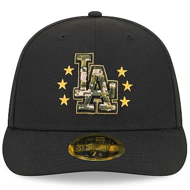 Men's New Era  Black Los Angeles Dodgers 2024 Armed Forces Day Low Profile 59FIFTY Fitted Hat