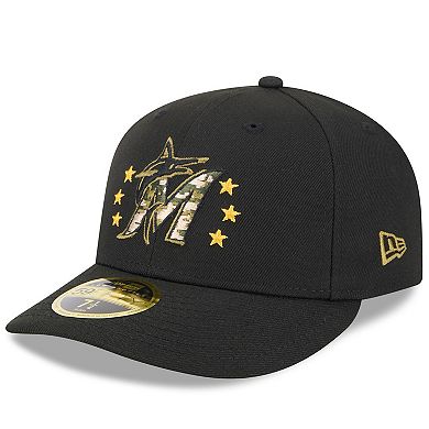 Men's New Era Black Miami Marlins 2024 Armed Forces Day Low Profile 59FIFTY Fitted Hat
