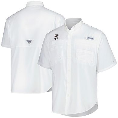 Men's Columbia White San Diego Padres Tamiami Omni-Shade Button-Down Shirt