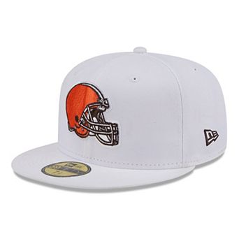 Men's New Era White Cleveland Browns Omaha 59FIFTY Fitted Hat