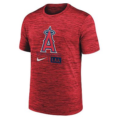 Men's Nike Red Los Angeles Angels Large Logo Velocity T-Shirt