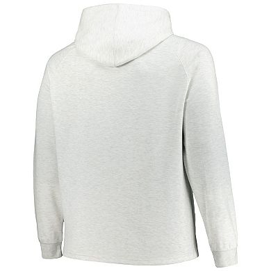 Men's Fanatics Branded Ash Milwaukee Bucks Big & Tall Raglan Tri-Blend Pullover Hoodie