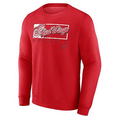 Men's Fanatics Branded Red Detroit Red Wings Focus Fleece Pullover Sweatshirt