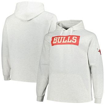 Men's Fanatics Branded Ash Chicago Bulls Big & Tall Raglan Tri-Blend Pullover Hoodie