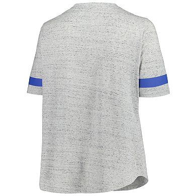 Women's Fanatics Branded Heather Gray New York Rangers Plus Size Lace-Up T-Shirt