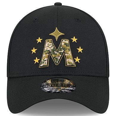 Men's New Era Black Minnesota Twins 2024 Armed Forces Day 39THIRTY Flex Hat