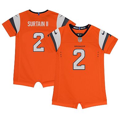 Newborn & Infant Nike Patrick Surtain II Orange Denver Broncos Game Romper Jersey