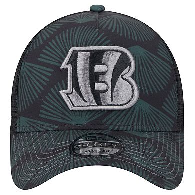 Men's New Era Black Cincinnati Bengals Agave Trucker 9FORTY Adjustable Hat