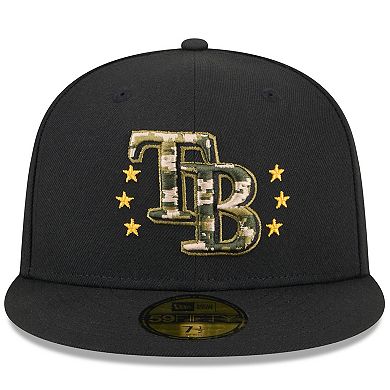 Men's New Era Black Tampa Bay Rays 2024 Armed Forces Day On-Field 59FIFTY Fitted Hat