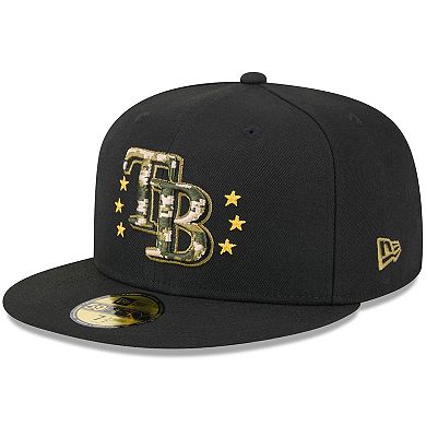 Men's New Era Black Tampa Bay Rays 2024 Armed Forces Day On-Field 59FIFTY Fitted Hat