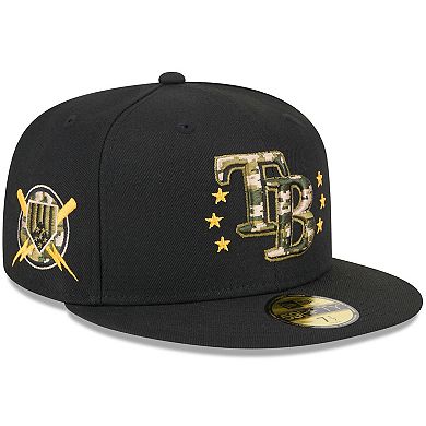 Men's New Era Black Tampa Bay Rays 2024 Armed Forces Day On-Field 59FIFTY Fitted Hat