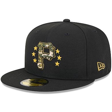 Men's New Era Black Pittsburgh Pirates 2024 Armed Forces Day On-Field 59FIFTY Fitted Hat