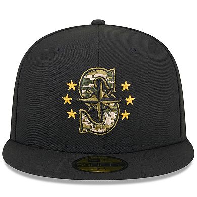 Men's New Era  Black Seattle Mariners 2024 Armed Forces Day On-Field 59FIFTY Fitted Hat