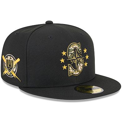 Men's New Era  Black Seattle Mariners 2024 Armed Forces Day On-Field 59FIFTY Fitted Hat