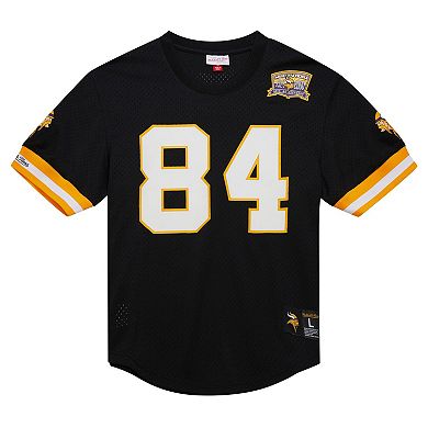 Men's Mitchell & Ness Randy Moss Black Minnesota Vikings Retired Player Name & Number Mesh Top