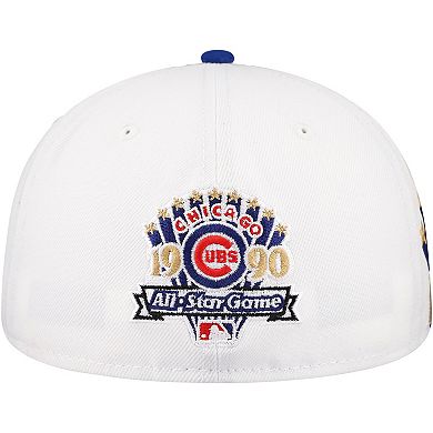 Men's New Era White/Royal Chicago Cubs Major Sidepatch 59FIFTY Fitted Hat