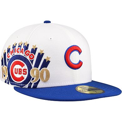 Men's New Era White/Royal Chicago Cubs Major Sidepatch 59FIFTY Fitted Hat