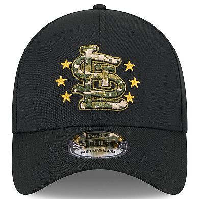 Men's New Era Black St. Louis Cardinals 2024 Armed Forces Day 39THIRTY Flex Hat