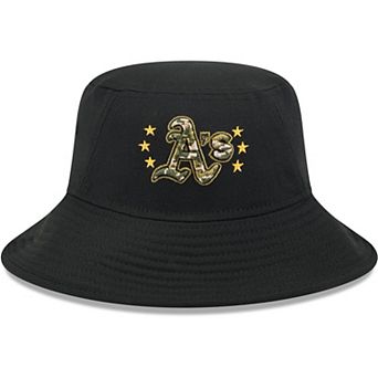 Men's New Era Black Oakland Athletics 2024 Armed Forces Day Bucket Hat
