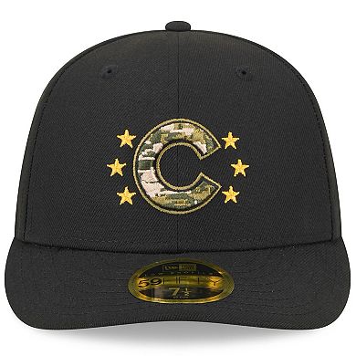 Men's New Era Black Chicago Cubs 2024 Armed Forces Day Low Profile 59FIFTY Fitted Hat
