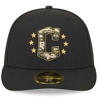 Men's New Era Black Cleveland Guardians 2024 Armed Forces Day Low Profile 59FIFTY Fitted Hat