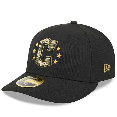 Men's New Era Black Cleveland Guardians 2024 Armed Forces Day Low Profile 59FIFTY Fitted Hat