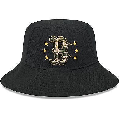 Men's New Era Black Boston Red Sox 2024 Armed Forces Day Bucket Hat