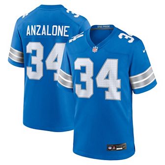 Men's Nike Alex Anzalone Blue Detroit Lions Game Jersey