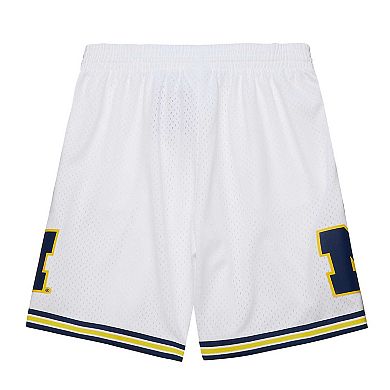 Men's Mitchell & Ness White Michigan Wolverines 1991/92 Throwback Jersey Shorts