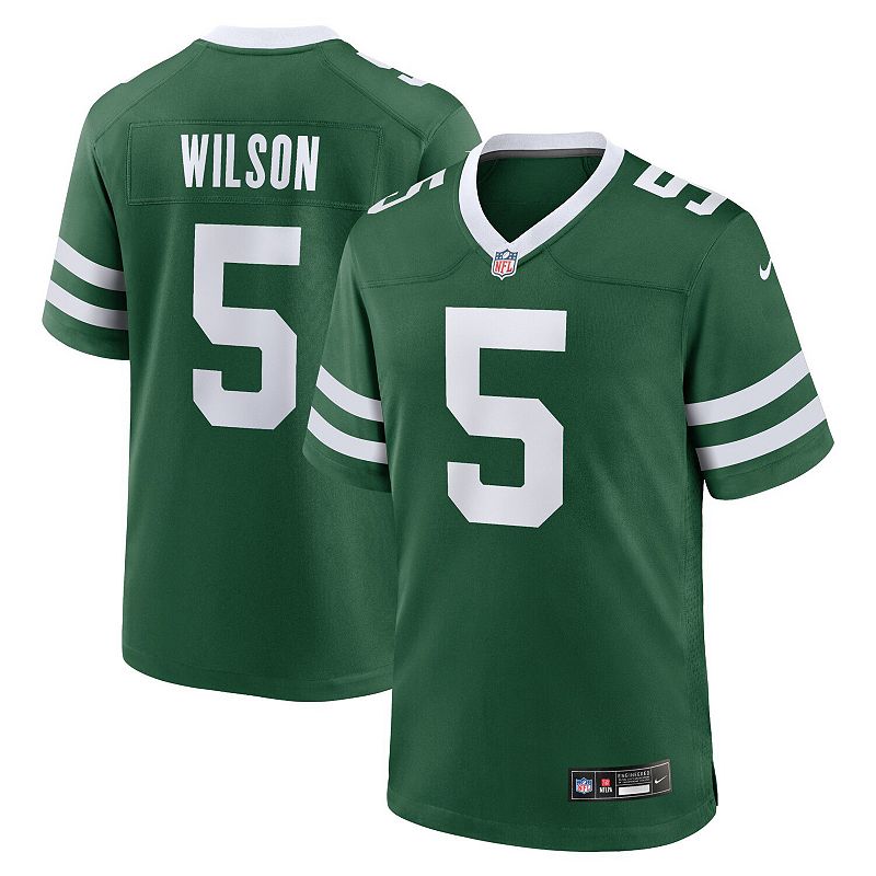 Men's Nike Garrett Wilson Legacy Green New York Jets Game Jersey, Size: XL