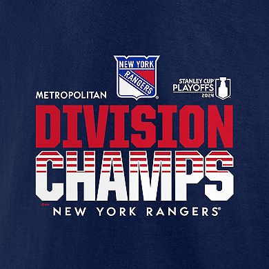 Men's Fanatics Branded  Heather Navy New York Rangers 2024 Metropolitan Division Champions T-Shirt