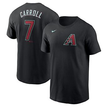Men's Nike Corbin Carroll Black Arizona Diamondbacks 2024 Fuse Name & Number T-Shirt
