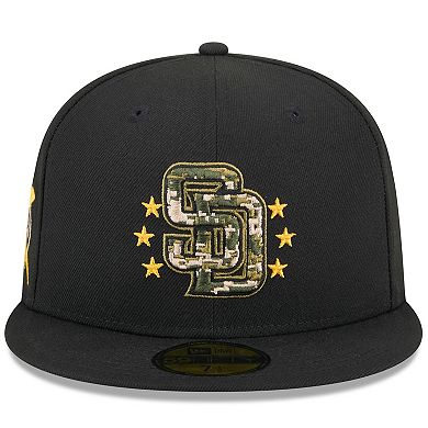 Men's New Era  Black San Diego Padres 2024 Armed Forces Day On-Field 59FIFTY Fitted Hat
