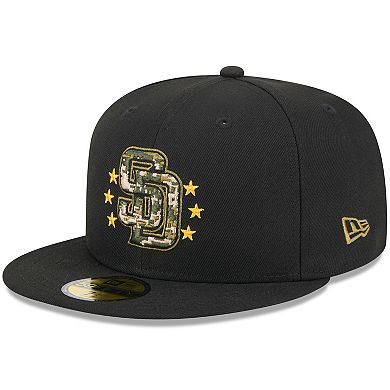 Men's New Era Black San Diego Padres 2024 Armed Forces Day On-Field 59FIFTY Fitted Hat