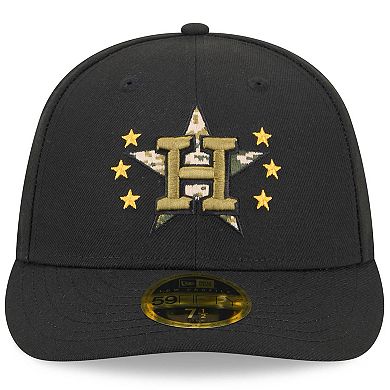 Men's New Era Black Houston Astros 2024 Armed Forces Day Low Profile 59FIFTY Fitted Hat