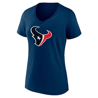 Women's Fanatics Branded C.J. Stroud Navy Houston Texans Icon Player Name & Number V-Neck T-Shirt