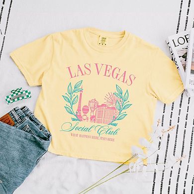 Las Vegas Social Club Relaxed Fit Cropped Tee