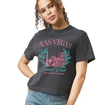 Las Vegas Social Club Relaxed Fit Cropped Tee