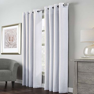 Light Filtering Richly Woven Textured Pattern Daytime Privacy Grommet Curtain Panel
