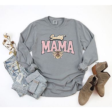 Coquette Sweetest Mama Bee Garment Dyed Long Sleeve Tees