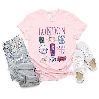 London Travel Chart Short Sleeve Graphic Tee