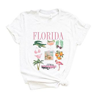 Florida Vacation Collage Short Sleeve Graphic Tee