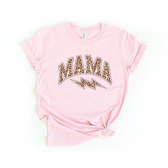 Mama Leopard Lightning Bolt Short Sleeve Graphic Tee