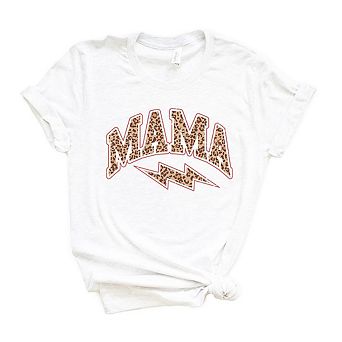 Mama Leopard Lightning Bolt Short Sleeve Graphic Tee