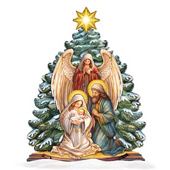 48-Inch Holy Family Nativity Outdoor Handcrafted Wooden Porch Decor by G. DeBrekht