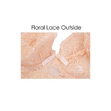 Women's Plus Size Full Coverage Padded Floral Underwired Bra